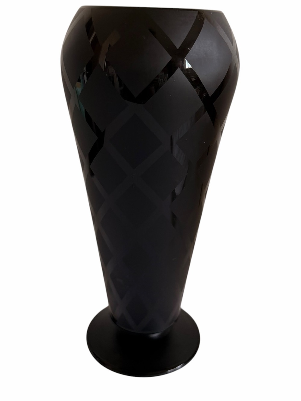 Tiffin Black Sleek Geometric Glass Accent Vase